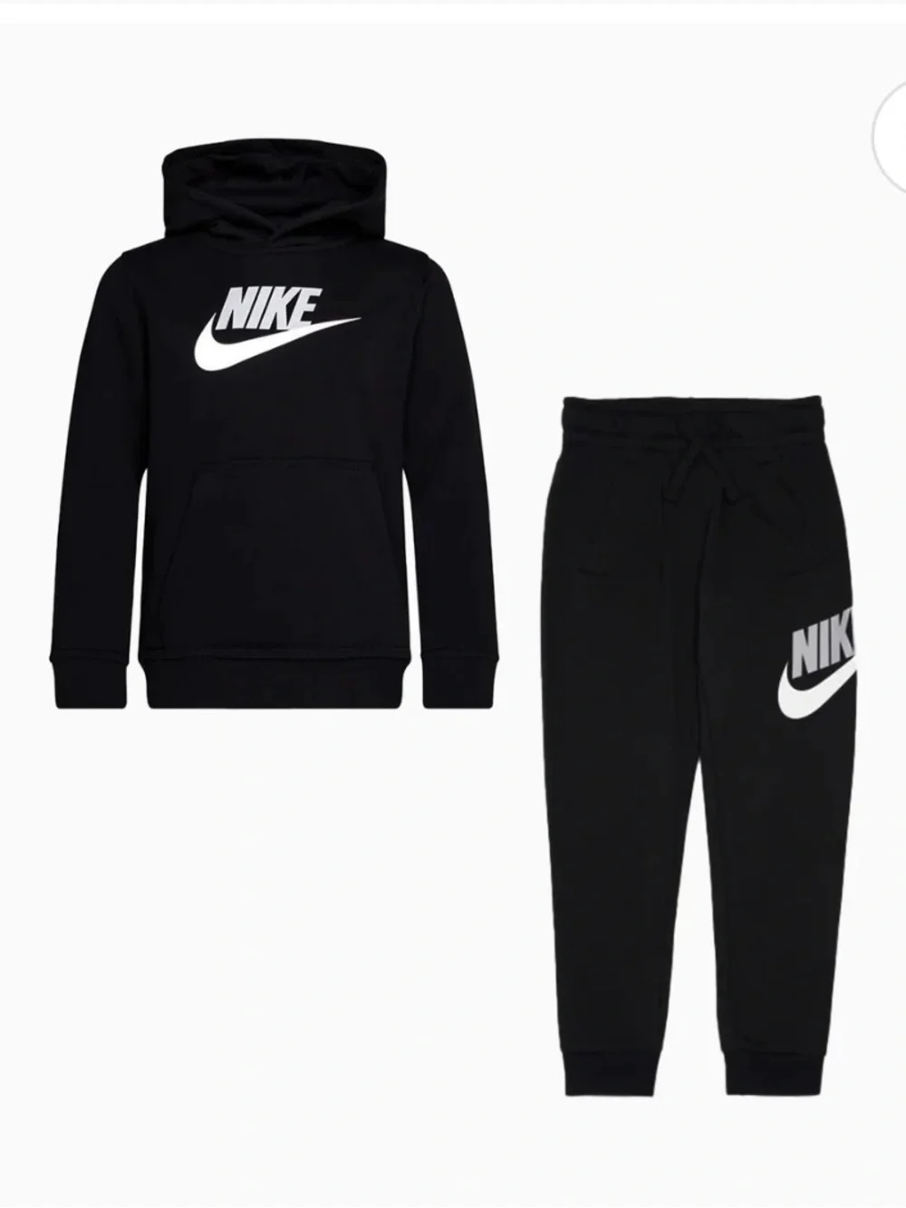 Nike Black Hoodie & Joggers Set with White Logo